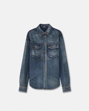 Versace Double-Pocket Denim Shirt - Blue