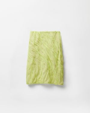 Versace Silk-Chiffon Draped Pencil Skirt - Green