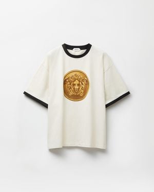 Versace Printed Cotton-Jersey Regular T-Shirt - White