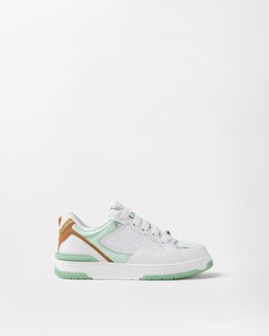 Versace Biggie Basket Baskets En Cuir - Blanc