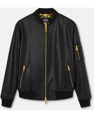 Versace Leather Bomber - Black