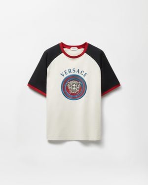 Versace Printed Cotton-Jersey Regular T-Shirt - White
