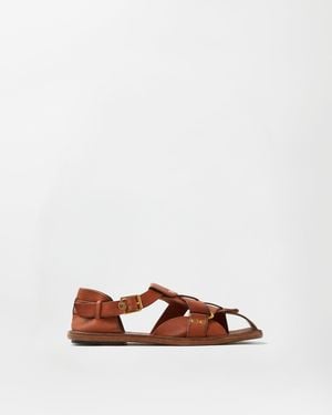 Versace Souvenir Leather Sandals - White
