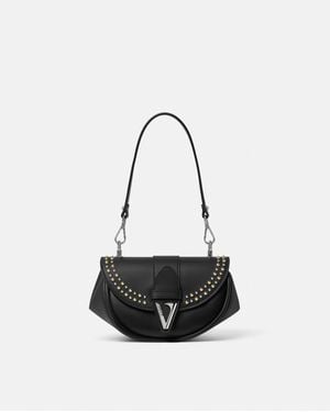 Versace Virtus Embellished Small Shoulder Bag - White