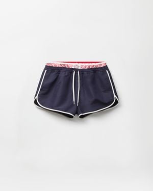 Versace Double-Waistband Swim Shorts - Blue