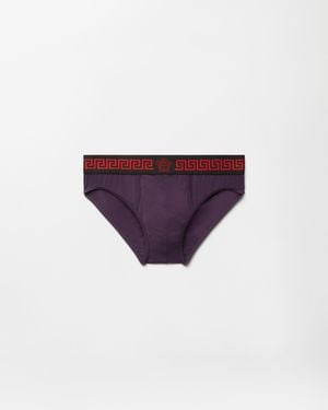 Versace Slip Aus Baumwolljersey - Lila
