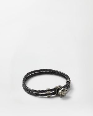Versace La Medusa Pulsera De Piel - Blanco