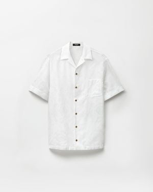 Versace Jacquard Silk-Blend Shirt - White