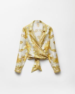 Versace Chemise En Sergé De Soie Imprimée - Métallisé