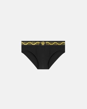 Versace Printed Cotton-Jersey Briefs - Black