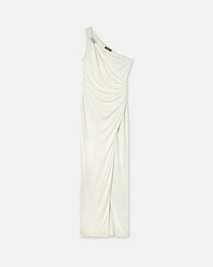 Versace Viscose-Jersey Draped Gown - White