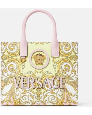 Versace Kleine Tote Aus Canvas Mit La Medusa-Print - Mettallic