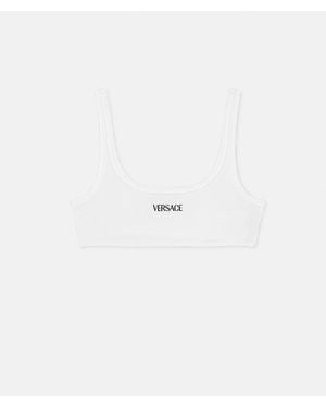 Versace Ribbed Cotton Top - White