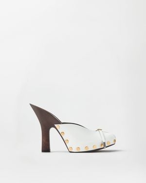 Versace Sassi Patent Clogs 105 Mm - White