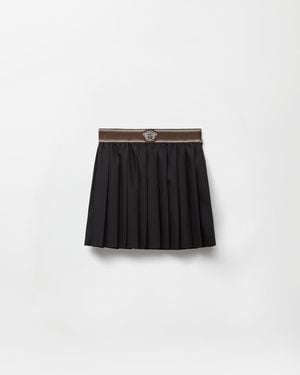 Versace Pleated Wool-Mohair Mini Skirt - Black