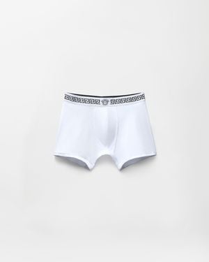 Versace Cotton-Jersey Trunks - White
