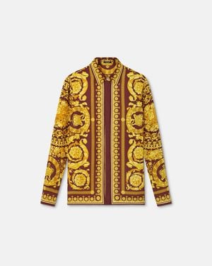 Versace Baroque Silk Shirt - Yellow
