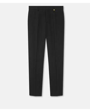 Versace Wool Tapered Formal Pants - Black