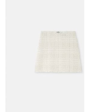 Versace Tweed Cotton Mini Skirt - White