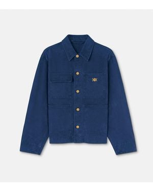 Versace Overdyed Canvas Carpenter Jacket - Blue