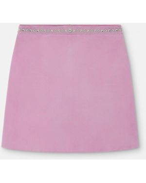 Versace Embellished Suede Mini Skirt - Pink