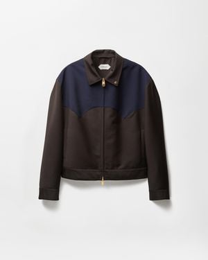 Versace Veste Zippée En Mohair Mélangé - Blue