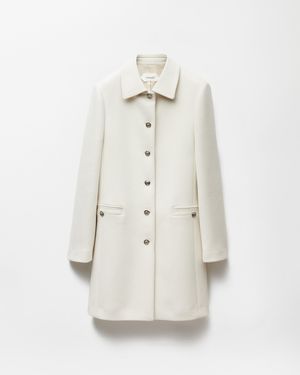 Versace Double-Wool Coat - White