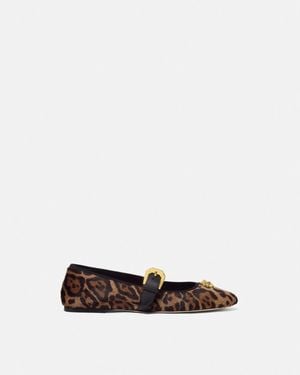 Versace Leopard La Medusa Ballerine Cavallino - Bianco