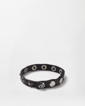 Versace The Spike Pulsera De Piel - Blanco