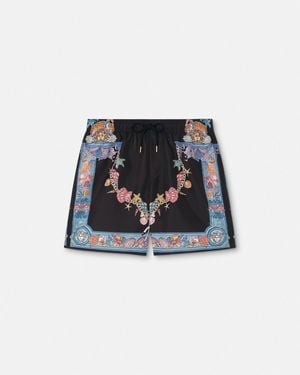 Versace Coral Theatre Swim Boardshorts - Black