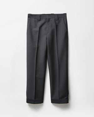 Versace Wool-Mohair Regular Formal Pants - Gray