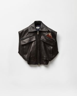 Versace Leather Vest - Black