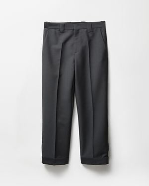 Versace Wool-Mohair Regular Formal Pants - Gray