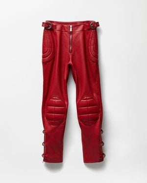 Versace Bikerhose Aus Nappaleder - Rot
