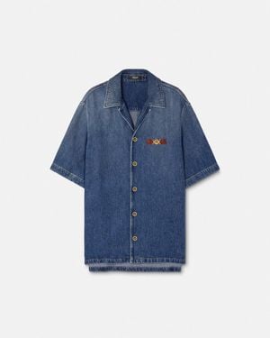 Versace Medusa Biggie Denim Shirt - Blue