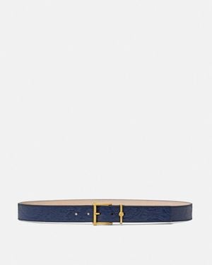 Versace Barocco Ceinture En Cuir 3 Cm - Bleu