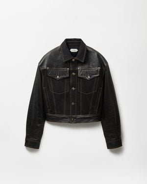 Versace Denim & Leather Blouson - Black