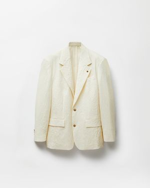 Versace Blazer De Lana Con Efecto Arrugado - Blanco