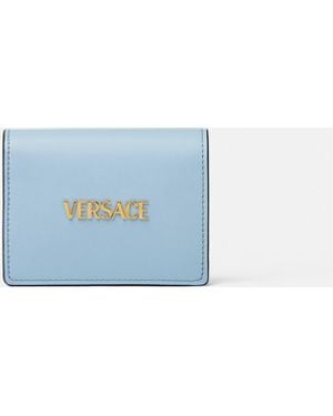 Versace Tag Leather Wallet - Blue