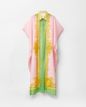 Versace Printed Cotton & Silk Voile Cover-Up Dress - Yellow