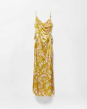 Versace Printed Viscose Jersey Gown - Metallic