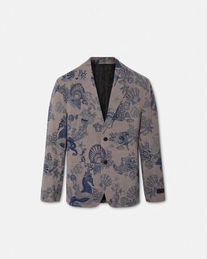 Versace Blazer De Lana Coral Theatre - Gris