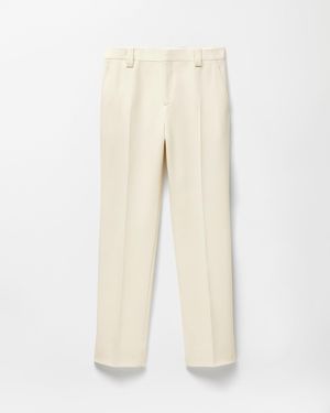 Versace Stretch Wool Formal Pants - Natural