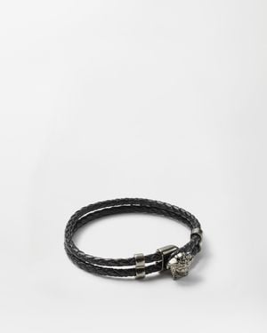 Versace La Medusa Pulsera De Piel - Blanco