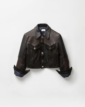 Versace Leather Slim Blouson - Black
