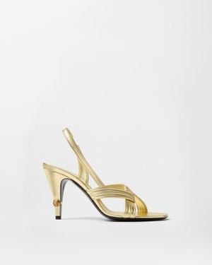 Versace Gianni Sandalias De Napa Metalizada 90 Mm - Blanco