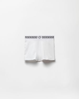 Versace Cotton-Jersey Trunks - White
