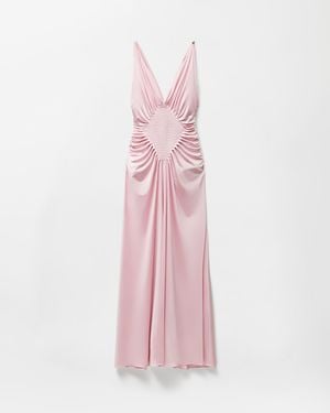 Versace Viscose-Jersey Draped Gown - Pink