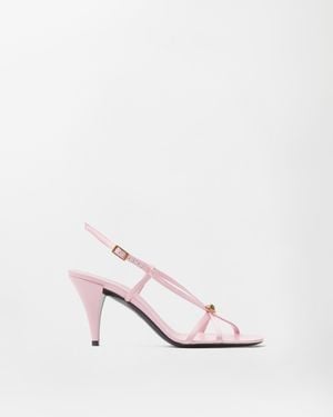 Versace Valentina Satin Sandals 80 Mm - White