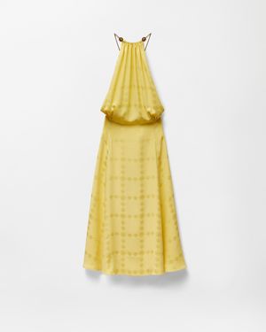 Versace Jacquard Silk Crêpe Satin Midi Dress - Yellow